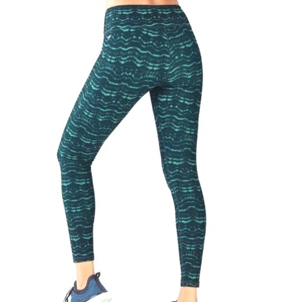 FABLETICS Leggings Women's XS Mid Rise Powerhold Tidal Green Teal Black‎ Yoga